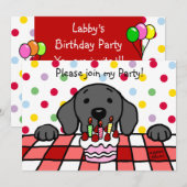 Black Labrador kijkt naar je verjaardag Kaart (Voorkant / Achterkant)