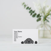 Black Labrador kijkt naar je Visitekaartje (Staand voorkant)