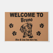 Black Labrador Lab Welcome Personalized Custom Deurmat (Voorkant)