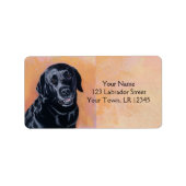 Black Labrador Lachend in het licht Etiket (Voorkant)