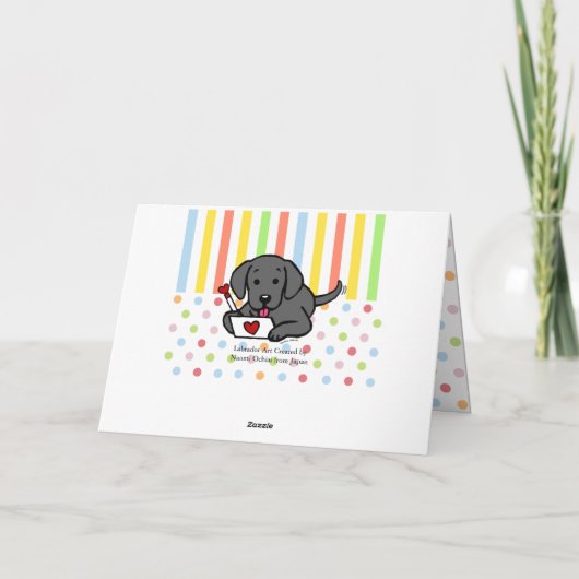 Black Labrador liefdesbrief Bedankkaart (Achterkant)