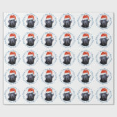 Black Labrador Merry Kerstcute Santa Dog Cadeaupapier (Vlak)