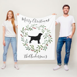 Black Labrador Merry Kerstlabrador Retriever Fleece Deken