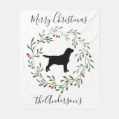 Black Labrador Merry Kerstlabrador Retriever Fleece Deken (Voorkant)