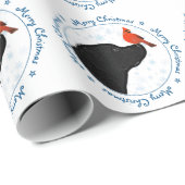 Black Labrador Merry Kerstmis Cadeaupapier (Rol Hoek)