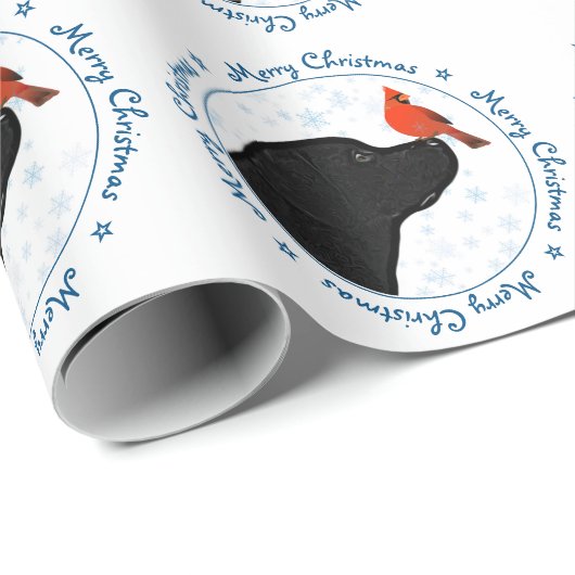 Black Labrador Merry Kerstmis Cadeaupapier (Rol Hoek)