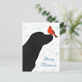 Black Labrador Merry Kerstmis - Cute Dog Feestdagenkaart (Staand voorkant)