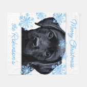 Black Labrador Merry Kerstmis Fleece Deken (Voorkant (Horizontaal))