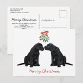 Black Labrador Mistletoe Cute Dog Puppy Feestdagenkaart (Voorkant / Achterkant)
