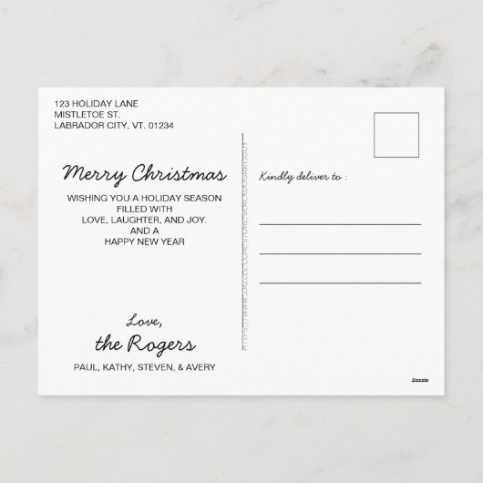 Black Labrador Mistletoe Cute Dog Puppy Feestdagenkaart (Achterkant)