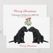 Black Labrador Mistletoe Cute Dog Puppy Feestdagenkaart (Voorkant / Achterkant)