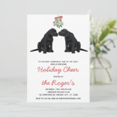 Black Labrador Mistletoe Cute Dog Puppy Kaart (Staand voorkant)