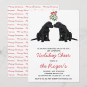 Black Labrador Mistletoe Cute Dog Puppy Kaart (Voorkant / Achterkant)