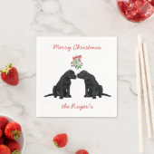 Black Labrador Mistletoe Cute Dog Puppy Servet (Insitu)