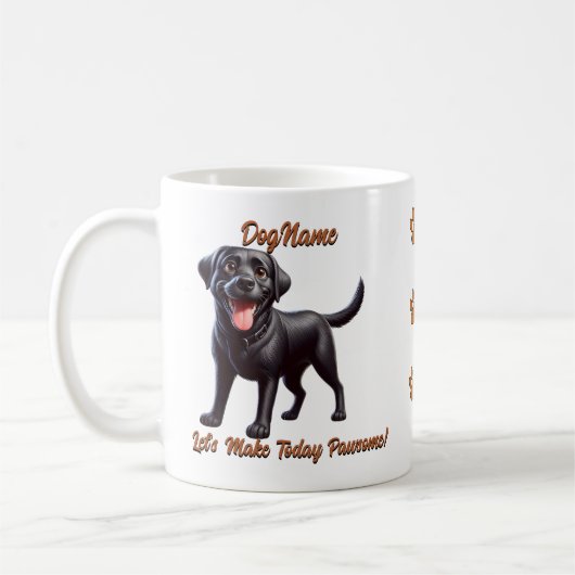 Black Labrador - Naam hond toevoegen, tekst wijzig Koffiemok (Links)