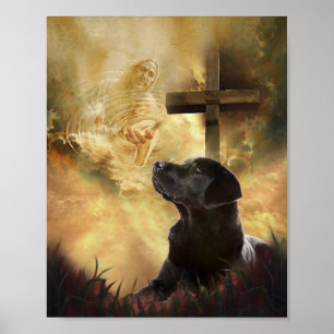 Black Labrador neemt mijn hand op Poster