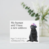 Black Labrador New Address Dog Moving Aankondigingskaart (Staand voorkant)