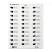 Black Labrador Outline Evergreen Return-adres Etiket (Full Sheet)