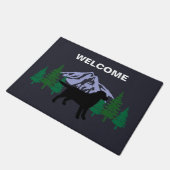 Black Labrador Outline Evergreen Trees Doormat Deurmat (Schuin)