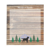 Black Labrador Outline Evergreen Trees Notitieblok (Voorkant)