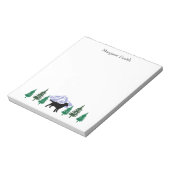 Black Labrador Outline Evergreen Trees Notitieblok (Linkerzijde)