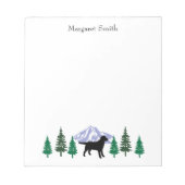 Black Labrador Outline Evergreen Trees Notitieblok (Voorkant)