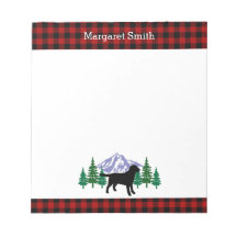 Black Labrador Outline Evergreen Trees Notitieblok