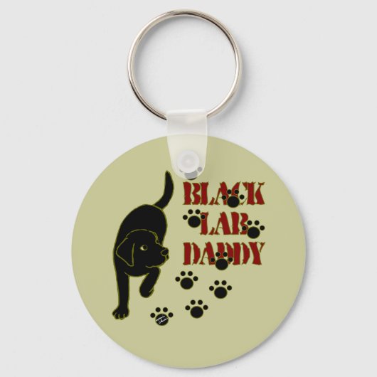 Black Labrador papa Sleutelhanger (Voorkant)