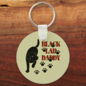 Black Labrador papa Sleutelhanger (Voorkant)
