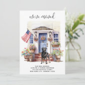 Black Labrador Patriottische Gepersonaliseerde Hon Aankondiging (Staand voorkant)