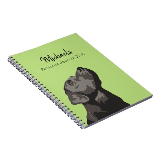 Black Labrador Personalized Journal-laptop Notitieboek (Rechterzijde)