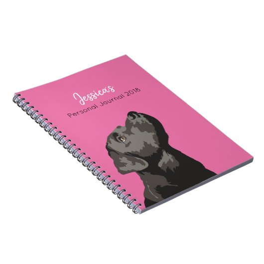 Black Labrador Personalized Journal-laptop Notitieboek (Rechterzijde)