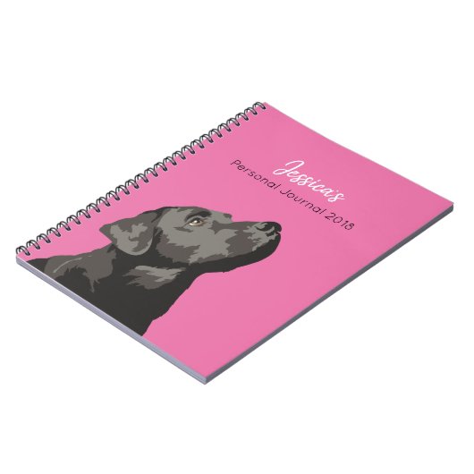 Black Labrador Personalized Journal-laptop Notitieboek (Linkerzijde)