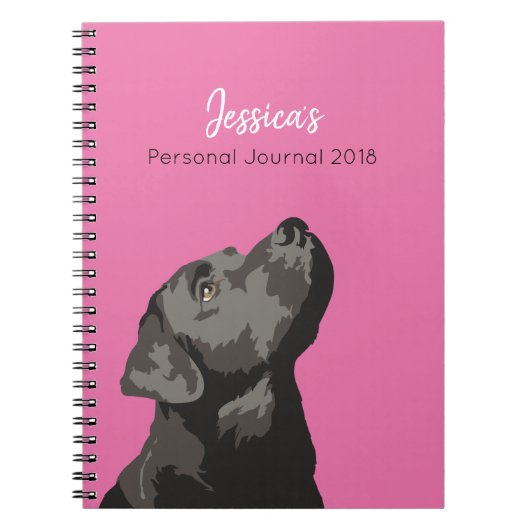 Black Labrador Personalized Journal-laptop Notitieboek (Voorkant)