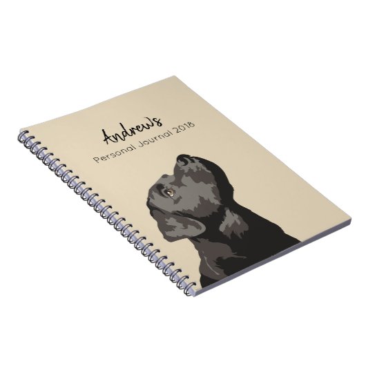 Black Labrador Personalized Journal-laptop Notitieboek (Rechterzijde)