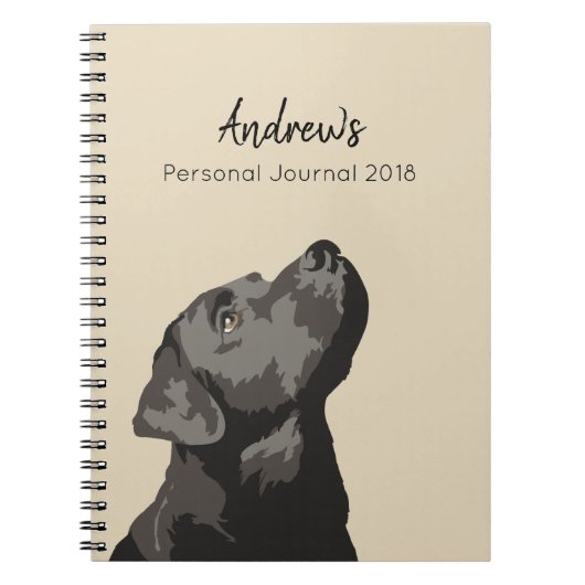 Black Labrador Personalized Journal-laptop Notitieboek (Voorkant)