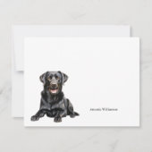 Black Labrador Personalized Note Card Notitiekaartje (Voorkant)