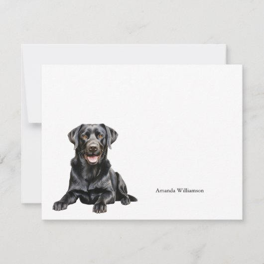 Black Labrador Personalized Note Card Notitiekaartje (Voorkant)