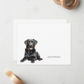 Black Labrador Personalized Note Card Notitiekaartje (Voorkant / Achterkant in situ)
