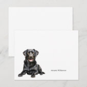 Black Labrador Personalized Note Card Notitiekaartje (Voorkant / Achterkant)