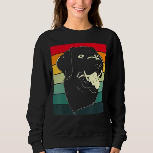 Black Labrador Pet Animal Dog eigenaar Retro Black Trui (Voorkant)