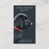 Black Labrador Pet Dog Business Dog Walker Visitekaartje (Voorkant)