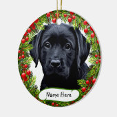 Black Labrador Pet Dog Wreated Ceramic Ornament (Links)