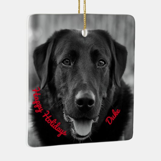 Black Labrador Photo Pet Dog Ceramic Ornament (Rechts)