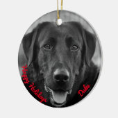 Black Labrador Photo Pet Dog Keramisch Ornament (Links)