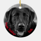Black Labrador Photo Pet Dog Keramisch Ornament (Achterkant)