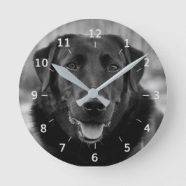 Black Labrador Photo Pet Dog Square Wall klok