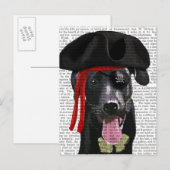 Black Labrador Pirate Briefkaart (Voorkant / Achterkant)