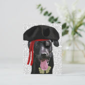 Black Labrador Pirate Briefkaart (Staand voorkant)