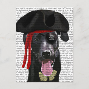 Black Labrador Pirate Briefkaart